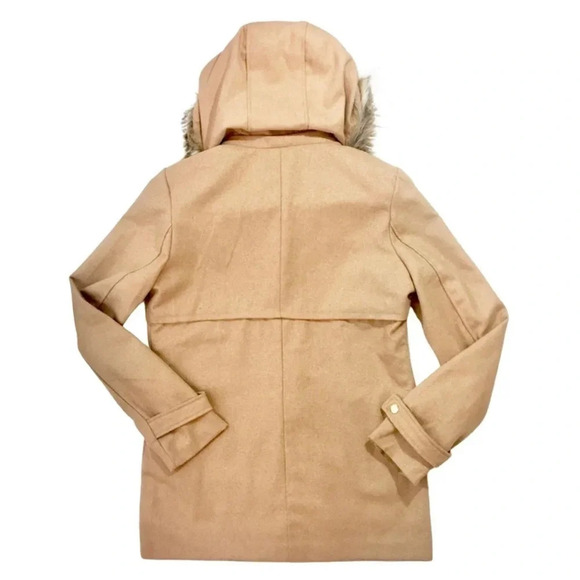 Ci Sono Fur Hooded Full Zip Pea Coat - Picture 4 of 4